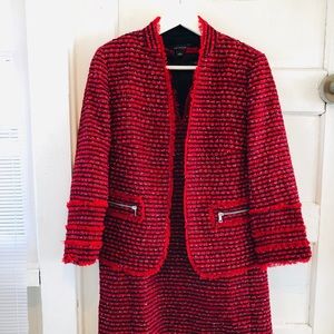 Ann Taylor festive tweed dress and jacket